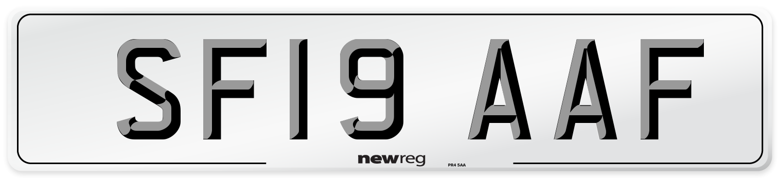 SF19 AAF Number Plate from New Reg